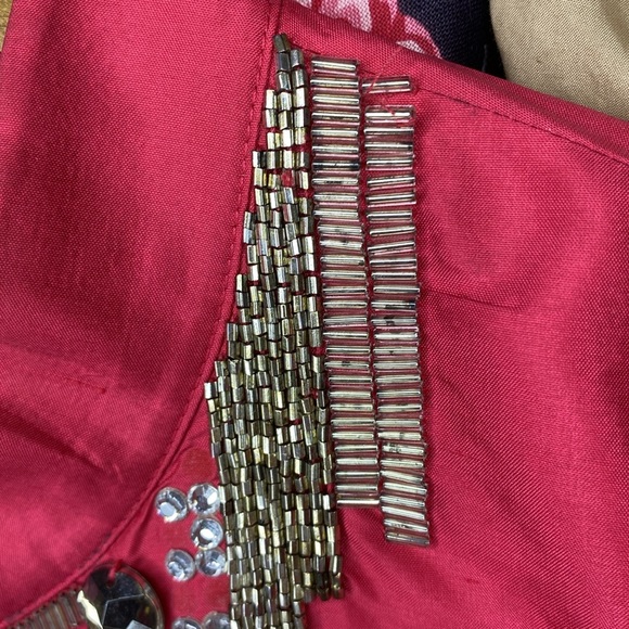 Magaschoni 100% Silksoie Red Bomber Jaket maybe A Large no SZ tag - Picture 13 of 14